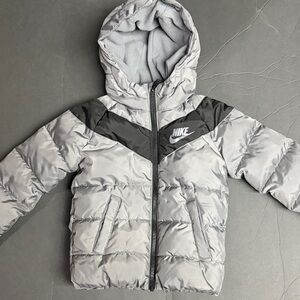 Nike Grey and Black Hooded Jacket